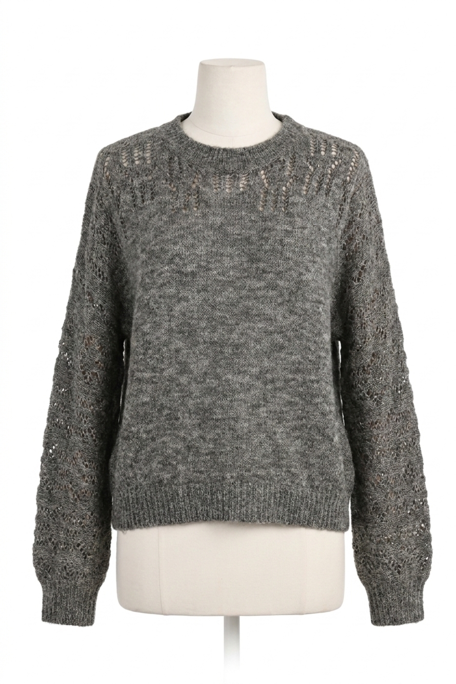 NEW MOLLY BRACKEN openwork sweater in grey